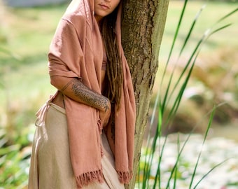 Earthy Raw Silk Shawl ๑⋙ Handwoven ⋘⋙