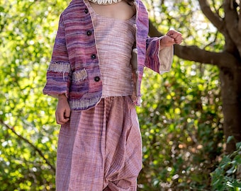 Earthy Pixie Children Jacket ⋙ Handwoven Khadi Cotton