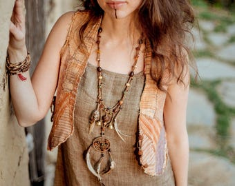Patched Vest ~ Women ~ Khadi Cotton Fabrics ~