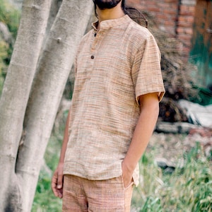 Men Khadi Cotton Shirt With Long Sleeve Shirt, Men Khadi