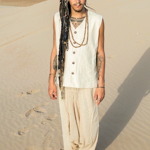 Classic Earthy Linen Vest ⋙⋗