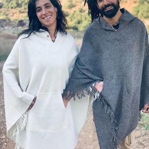 Wool Poncho with Hoodie ⋙ Unisex