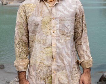 Long Sleeves Buttoned Shirt ~ Botanical Dye Collection ⋙ Size L
