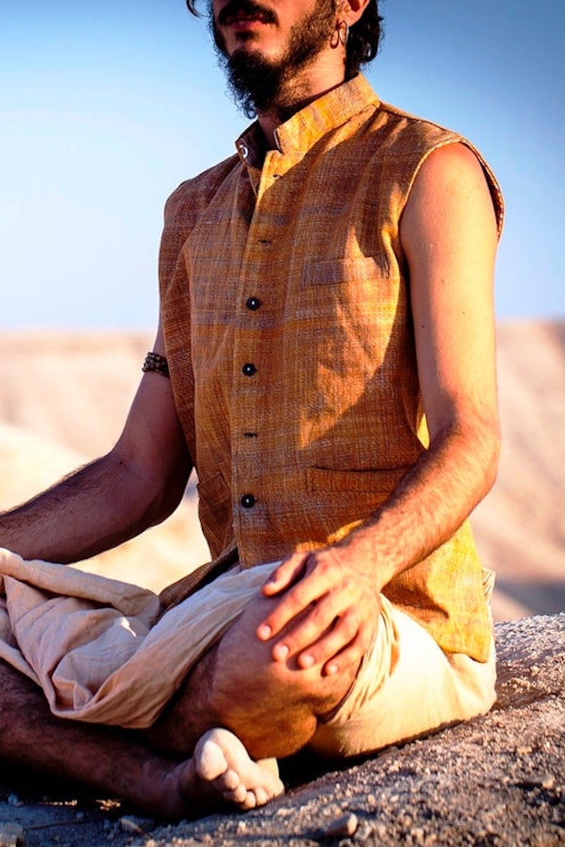 Khadi Cotton Vest with Collar image 4