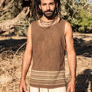 Hanf Baumwoll Tank Top ᗒ mit Tribal Muster ᗒ