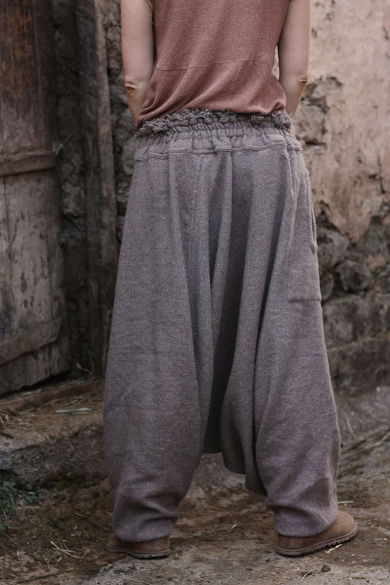 Harem Pants made of Wool with Tribal Embroidery | Etsy