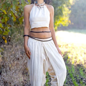 Wilde katoenen dhoti-broek ⋘⋙ Handgeweven wildgegroeid katoen
