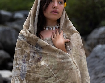 Handloom Cotton Shawl ~ Botanical Print Collection