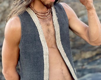 Chaleco Aguila ⋙⋘ Lana de cáñamo tejida a mano