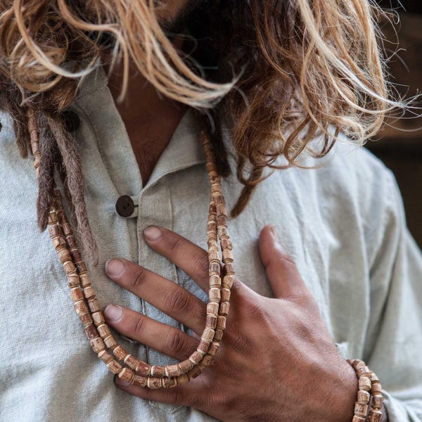 Effen mala tulsihout ⋙⋘ Ketting ⋙⋘ SET van 2