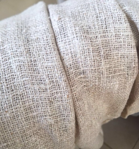 Hand woven Raw silk fabric Earthreads Natural Fiber Etsy