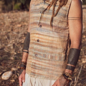 Khadi Cotton Vest with Collar image 1