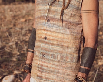 Khadi Cotton Vest with Collar