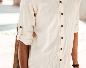 Buttoned Shirt ⋙ Handwoven Khadi Cotton - Size Small