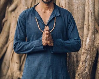 Handwoven Cotton Kurta ~ Indigo