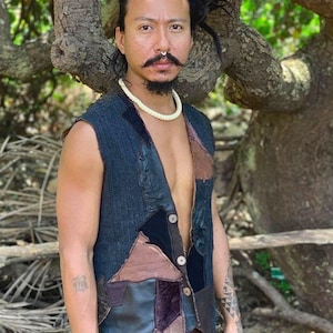 Gipsy Caravan One Of A Kind Earthy Man Patched Vest ⫸