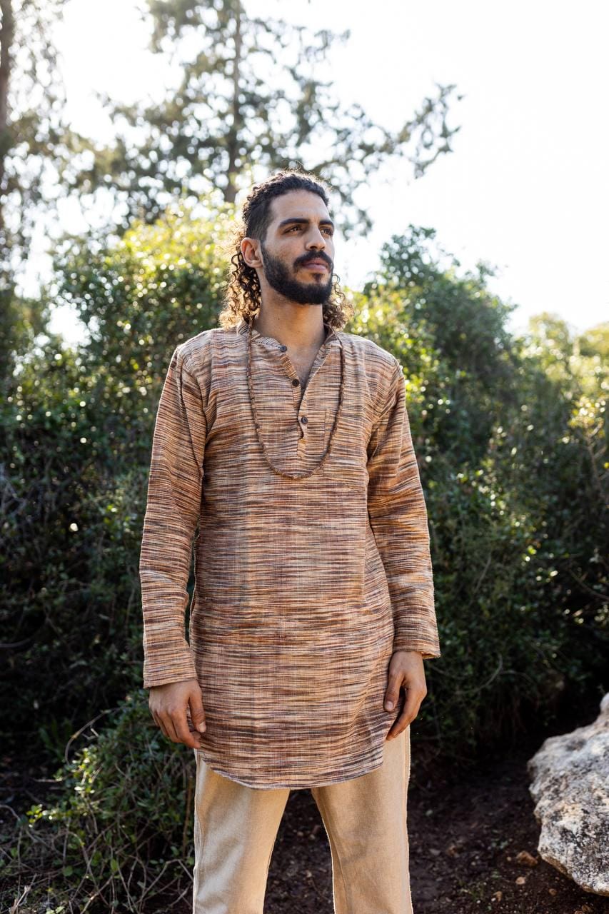 Men Khadi Cotton Shirt With Long Sleeve Shirt, Men Khadi