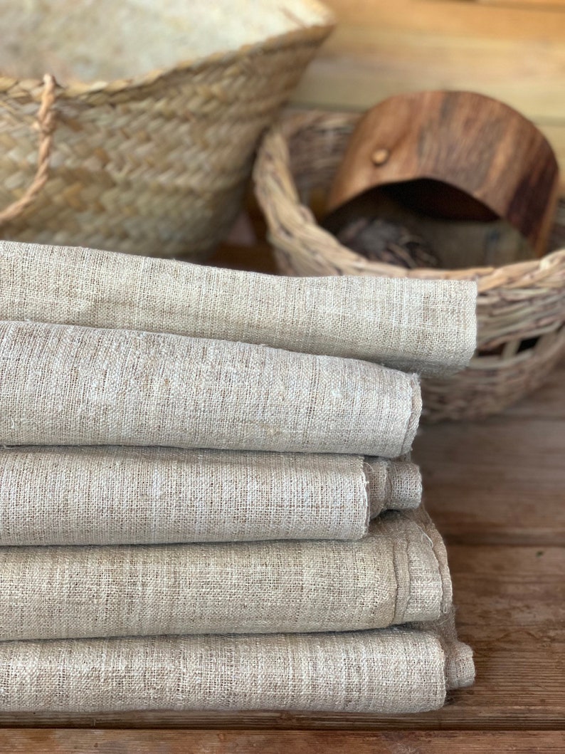 Handwoven thin Hemp Fabric Etsy