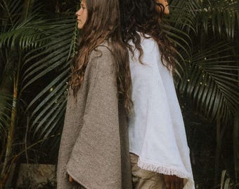 Wool Poncho with Hoodie ⋙ Unisex