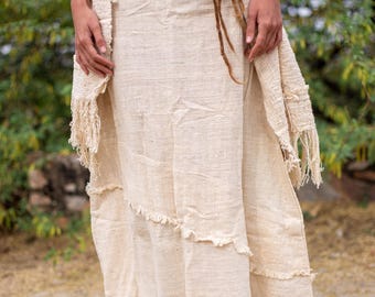 Long Khadi Cotton Thick Skirt
