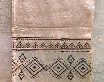Ancient Eyes Shawl ⋗⋖ Handwoven Wild Cotton Block Printed Shawl