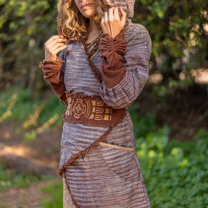 Anuttara Wrap Jacket ⋙ Handwoven Khadi Cotton Jacket with Embroidered Belt
