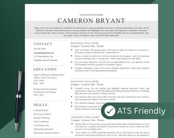 Resume Template Word, Google Docs, Apple Pages Resume, Professional Resume, CV Template, Modern Resume, Minimalist Resume, CV Resume