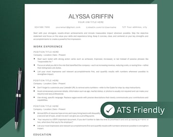 Minimalist Clean Resume Template Word | Professional Simple Modern Basic Resume 2026 | 1 & 2 Page | Cover Letter, References | US Letter, A4