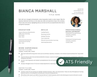 Modern ATS Resume Template for Google Docs, Word and Apple Pages | ATS Friendly, Minimalist, Clean, Simple Resume Template, CV,