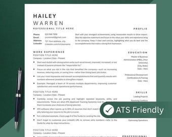 Executive Resume Template, Google Docs Resume, 1 & 2 Page ATS Friendly Resume, Word, Pages, Google Docs Template, Corporate CV Templates