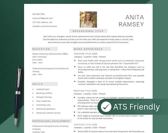Modern Executive Resume Template Word & Pages Resume Google Docs CV Template Elegant Resume Template Creative, Minimalist Resume Template