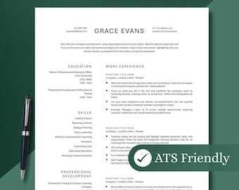 ATS Resume Template Word, Pages, Google Docs, ATS Friendly Resume Template, Ats CV Resume, Simple Resume, Modern Resume, Basic Resume