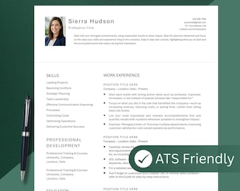 ATS Resume Template Word, Pages, Google Docs, Minimalist ATS CV Template, Modern Executive Resume, Professional Resume, Basic Simple Resume