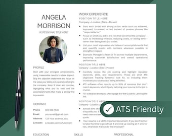 CV Word with Photo, Resume with Picture, Professional Resume Template Modern Page, Clean Modern Resume Template, Curriculum Vitae