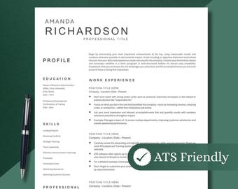 Professional Resume Template Modern for Word, Pages, Google Docs Resume | CV Resume Template, Modern Resume CV Template