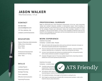 Modern ATS-Friendly Resume Template (Word, Pages)