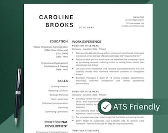 Microsoft Word, & Pages, – ATS Friendly Resume Format, Resume Template, for Google Docs, Best Simple Resume Template with Reference Letter,