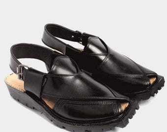 Handmade Leather Peshawari Chappal | Traditional Kaptaan Sandal