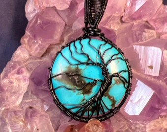 Tree of Life wire wrapped pendant with howlite