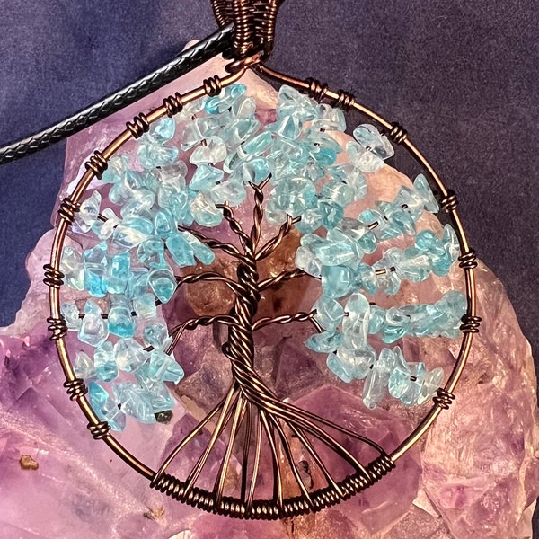 Apatite chip Tree of Life pendant