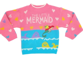 Vintage J.J. Poole Disney The Little Mermaid Ariel jaren 90 peutertrui voor meisjes 4/5
