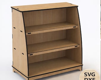 laser cut bookshelf svg, wooden bookshelf dxf, cnc bookcase template, laser cut furniture file, glowforge bookshelf svg instant download