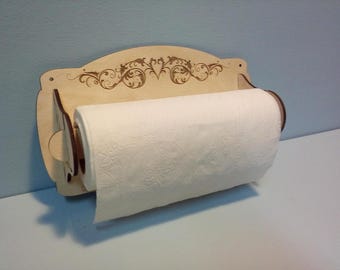 Laser Cut Engraved Paper Towel Holder Template Drawing Vector 4mm (Plywood is recommended)