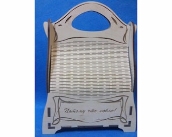 Laser Cut Candy Gift Box can be personalized Basket With Handle Template Vector Drawing File 3mm