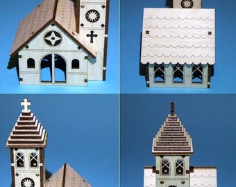 Church Plywood Laser Cut Template Vector File