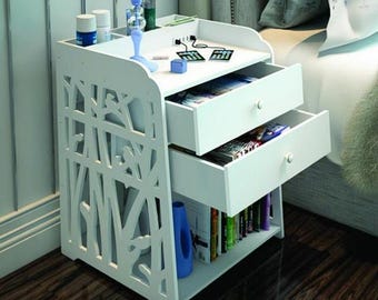 Laser Cut Bedside Table Shelf Storage Cabinet Drawing File 8mm