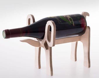 Laser Cut Elephant Wine Holder 10mm Drawing File