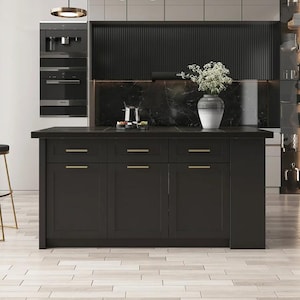 Grand îlot de cuisine blanc de 1830 mm avec espace de rangement, armoires de cuisine modernes