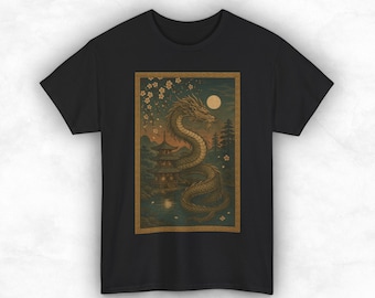 Camiseta de dragón japonés, camiseta con estampado animal, camiseta de anime, camiseta de arte japonés, camiseta de dragón, ropa de calle japonesa, camisa japonesa