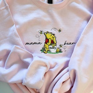Mama Bear Winnie the Pooh Sweatshirt: Embroidered Cottagecore Crewneck